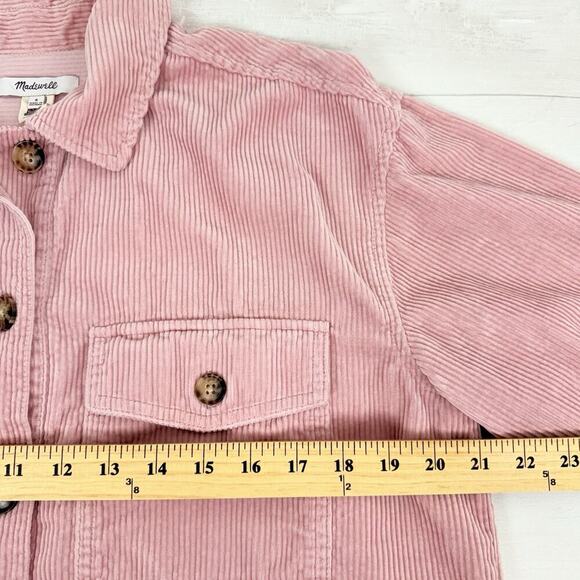 Madewell Oversized Corduroy Yorkway Shirt Jacket Size S Wisteria Dove Pink Fall - Picture 9 of 16